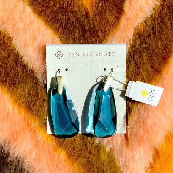 Kendra Scott Maize Earring - Dark Teal/Gold